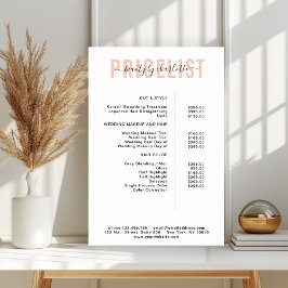 Moderne poster met prijslijst