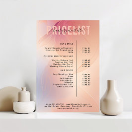 Moderne poster met prijslijst