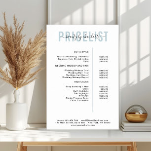 Moderne poster met prijslijst