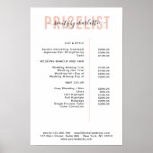 Moderne poster met prijslijst (Voorkant)