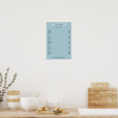 Moderne Poster met Prijslijst in Blauw (Keuken)
