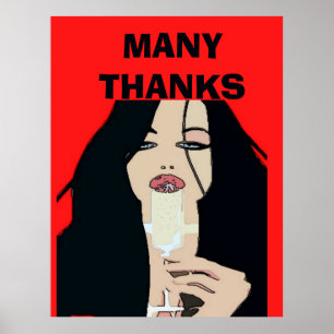 Moderne Poster met stijlwijn, veel Bedankt