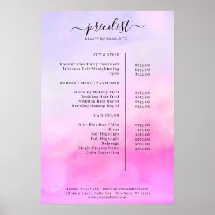 Moderne Poster met Waterkleuren Prijslijst