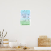 Moderne Poster met Waterkleuren Prijslijst (Keuken)