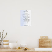 Moderne Poster met Waterverf Prijslijst (Keuken)
