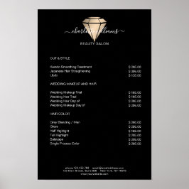 Moderne Poster met Zwarte Gouden Diamant Prijslijs
