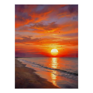 Moderne Poster Natuur Zonsondergang Muurkunst Huis