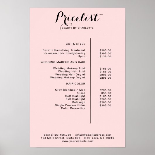 Moderne Poster prijslijst (Voorkant)