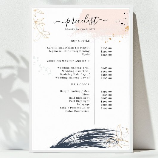 Moderne Poster prijslijst