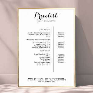 Moderne Poster prijslijst