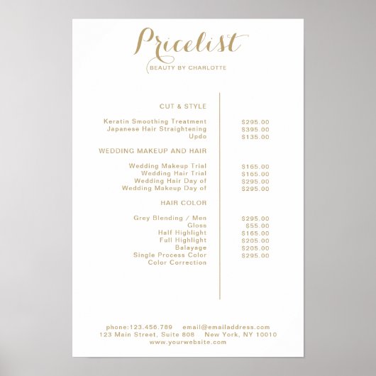 Moderne Poster prijslijst (Voorkant)