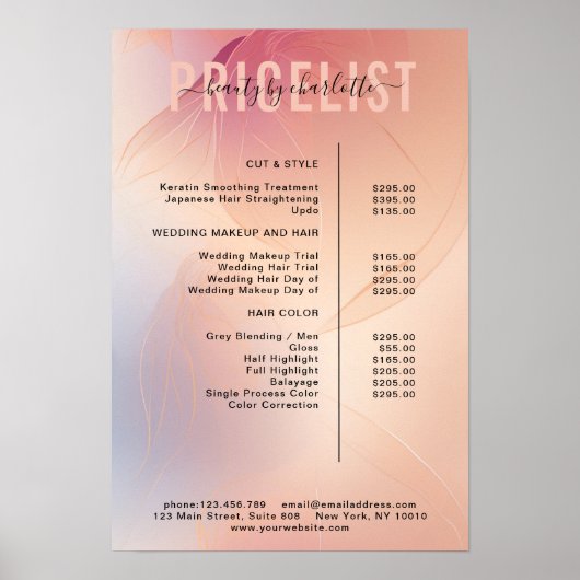 Moderne Poster prijslijst (Voorkant)