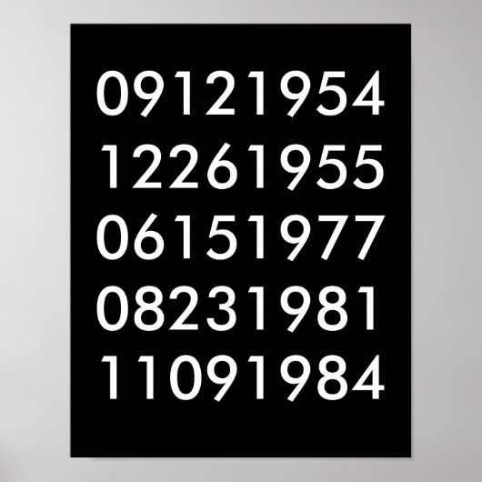 Moderne Poster speciale data (Voorkant)