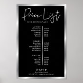 Moderne Poster van het menu voor prijzen in zwart- (Voorkant)