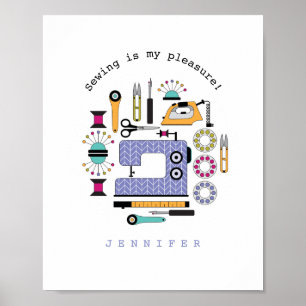 Moderne Poster voor naaibenodigdheden en gereedsch