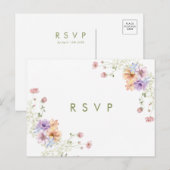 Moderne postkaart voor RSVP voor een lentebruiloft (Voorkant / Achterkant)