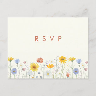 Moderne postkaart voor RSVP voor een lentetrouw me