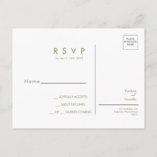 Moderne postkaart voor RSVP voor een lentetrouw me
