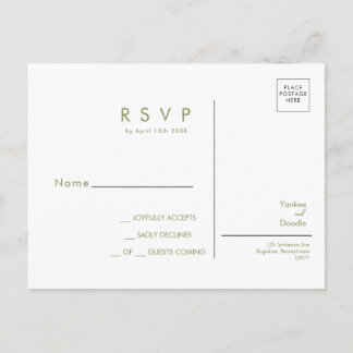 Moderne postkaart voor RSVP voor een lentetrouw me