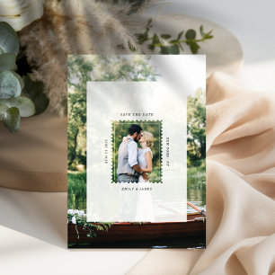 Moderne Postzegel Trouwfoto Save The Date