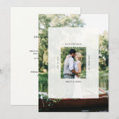 Moderne Postzegel Trouwfoto Save The Date (Voorkant / Achterkant)