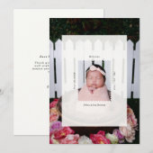 Moderne Postzegelfoto Geboorte Baby Aankondiging (Voorkant / Achterkant)