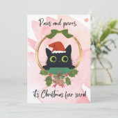 Moderne poten en Spint kerstuitnodiging Kaart (Staand voorkant)