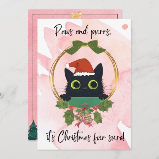 Moderne poten en Spint kerstuitnodiging Kaart (Voorkant / Achterkant)