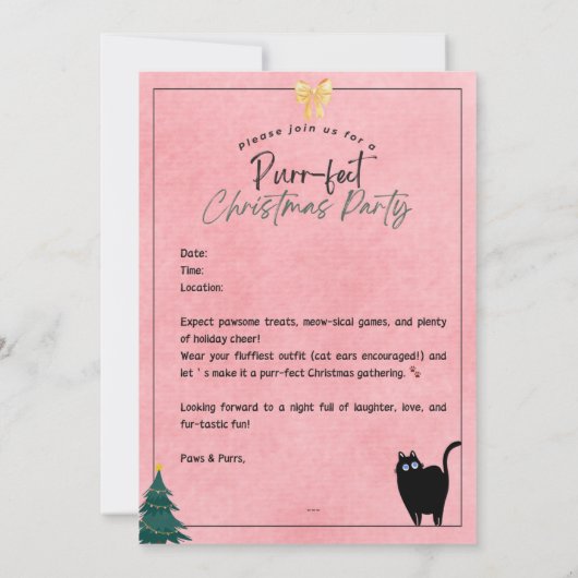 Moderne poten en Spint kerstuitnodiging Kaart (Achterkant)