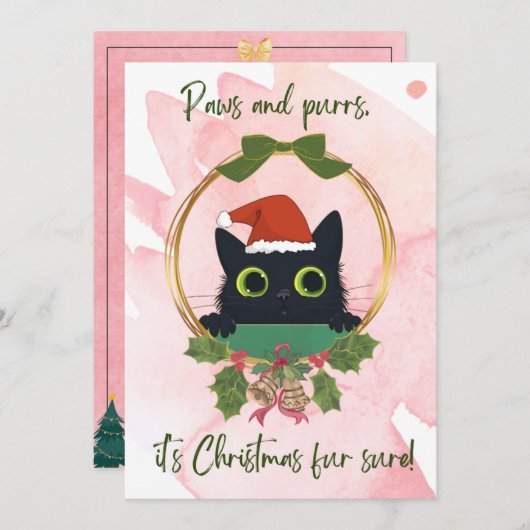 Moderne poten en Spint kerstuitnodiging Kaart (Voorkant / Achterkant)