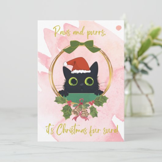 Moderne poten en Spint kerstuitnodiging Kaart (Staand voorkant)