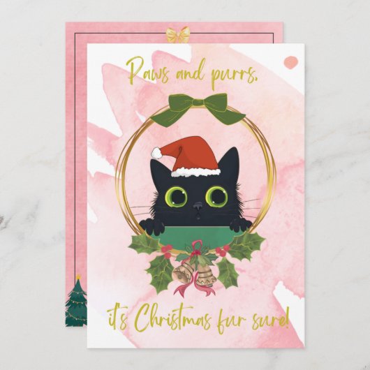 Moderne poten en Spint kerstuitnodiging Kaart (Voorkant / Achterkant)