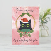 Moderne poten en Spint kerstuitnodiging Kaart (Staand voorkant)