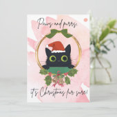 Moderne poten en Spint kerstuitnodiging Kaart (Staand voorkant)