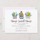 Moderne potentiële Planten Housewarming Invitation Kaart (Voorkant)