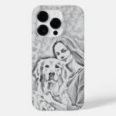 Moderne potlood Drawin Dog MOM Hondenliefhebber iP Case-Mate iPhone Case (Achterkant)