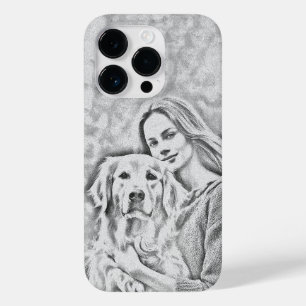 Moderne potlood Drawin Dog MOM Hondenliefhebber iP Case-Mate iPhone 14 Pro Hoesje