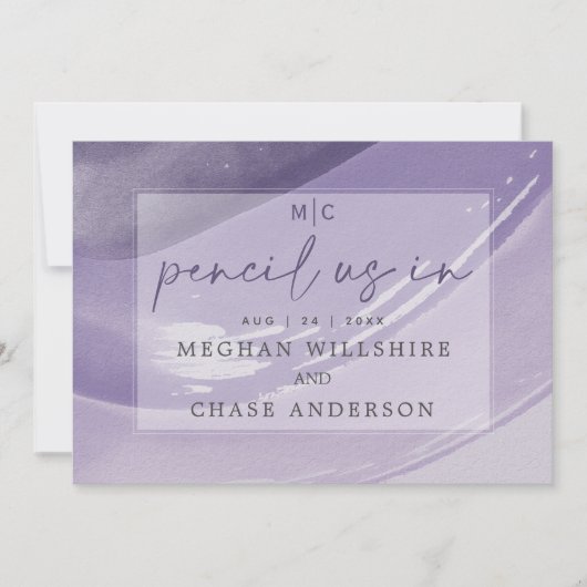 Moderne Potlood Gebruik Pruim Waterverfstrepen Kaart (Voorkant)