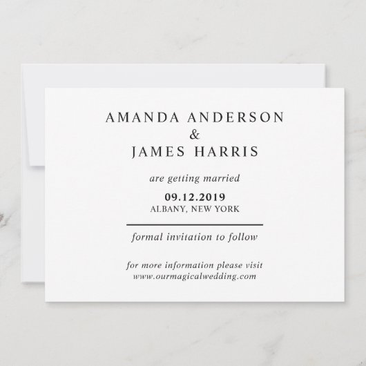 Moderne potlood gebruikt op foto sparen de datum save the date (Achterkant)