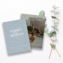 Moderne Powder Blue Ampersand foto Save The Date