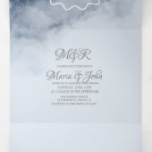 Moderne prachtige bergwolken ster nacht drieluik uitnodiging (Binnenkant midden)