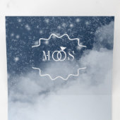 Moderne prachtige bergwolken sterrennacht drieluik uitnodiging (Binnenzijde eerst)