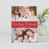 moderne, prachtige kerstcadeaufotokaart bedankkaart (Staand voorkant)