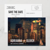 Moderne prachtige skyline van New York Save the Da Aankondigingskaart (Voorkant / Achterkant)