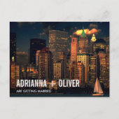 Moderne prachtige skyline van New York Save the Da Aankondigingskaart (Voorkant)