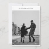 Moderne, prachtige, unieke, minimale foto save the date (Achterkant)