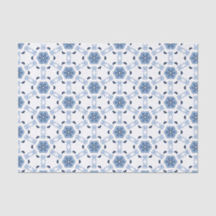 Moderne Prairie Lace Indigo Sky Blue Folk Geometri Tissuepapier