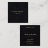 Moderne Premium Black Gold Text Elegant Minimalist Vierkante Visitekaartje (Voorkant / Achterkant)