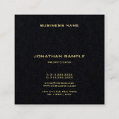 Moderne Premium Black Gold Text Elegant Minimalist Vierkante Visitekaartje (Achterkant)
