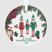 Moderne Premium Elf Team Acryl Cirkel Ornament (achterkant)